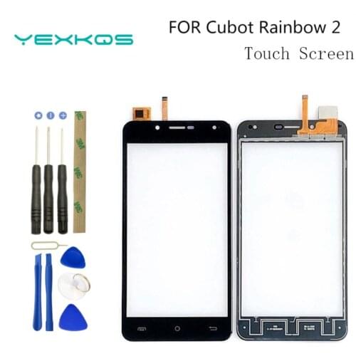 5.0'' Touch Panel For Cubot Rainbow 2 Touch Screen Glass Digitizer Panel Lens Sensor Glass Free Adhesive+tools