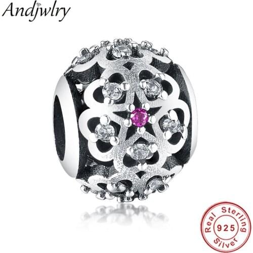 Fit Pandora Charms Bracelet 925 Silver Original Charms Love Heart with CZ Beads for Making DIY Women Jewelry Berloque 925
