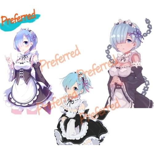 High Quality Re:Zero Anime Poster Wall Sticker Art for Bedroom Gabinete Gamer Car Stickers Waterproof PVC