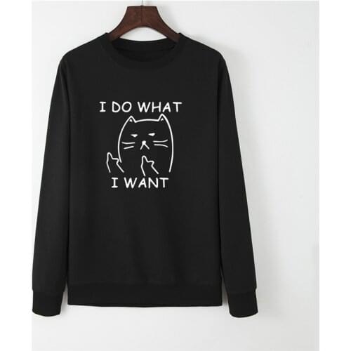 Autumn New Cat Print Sweatshirt Kawaii Hoodies Women Top Clothes Hoody Female Winter Womens Hoodies Full Sleeve Hoodie Pullover