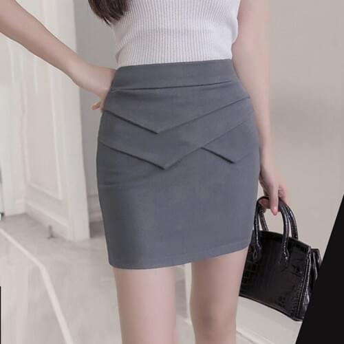 Ladies Pencil Solid Skirts Patchwork Casual Above Knee Sexy Women Skirts Female Fashion 2020 New High Waist Elegant Skirts