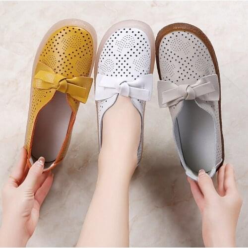 2021 spring and summer womens casual cowhide breathable womens shoes flat-bottomed large size Oxford shoes
