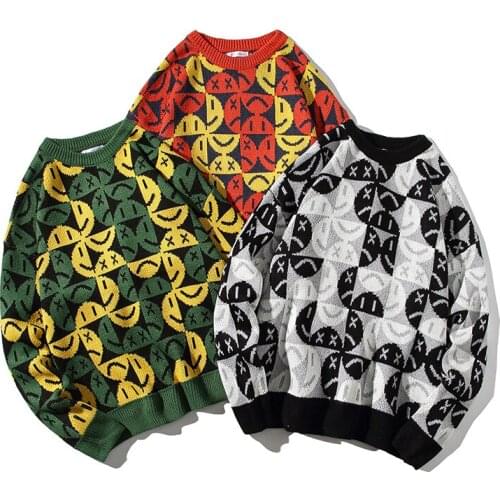 Winter Christmas Printed Sweater Knitwear Couple Jacket-100% Polyester Fiber