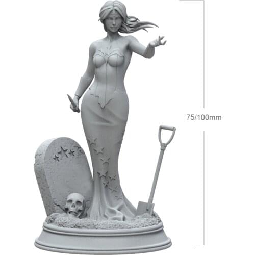 1/24 75mm 1/18 100mm Resin Model Kits Halloween Female Killer Unpainted No Color RW-225