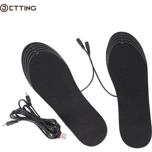 1Pair USB Heated Insoles Rechargeable Electric Battery Warmer Shoes Heater Winter Keep Warm Electrically Thermal Insole NEW
