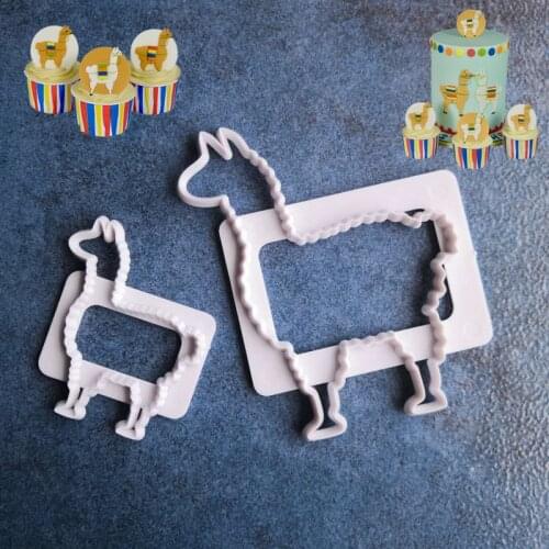DIY New 2PCS Alpaca Plastic Cut Fondant Cake Mold Chocolate Mold Cake Decoration Tool Baking Tools A1492