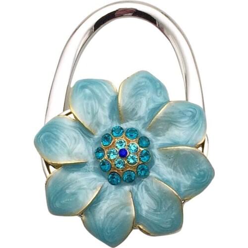 25PCS / LOT For hanging Crystal Alloy magic hooks desk bag hook women bag hook foldable metal folding bag buckle