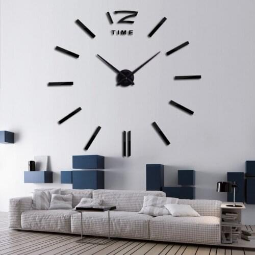 3D Quartz Wall Clock Modern Design Real Big Acrylic Wall Clocks Mirror Wall Sticker Large Decoration Clock For Home Living Room