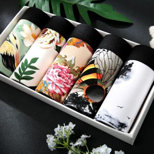 4/5pcs Plus Size Male Panties Boxers Underwear Sexy Comfortable Breathable Mens Underpants Brand Shorts Man Boxer Hombre