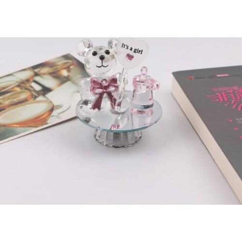 5 pcs K5 Crystal Bear Nipple Baptism Baby Shower Souvenirs Party Christening Giveaway Gift Wedding Favors and Gifts For Guest