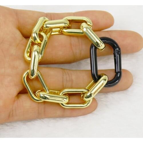 5 Pcs Metal bracelets Big Chain jewelry necklace Gold color Metal chain jewelry for women 51522