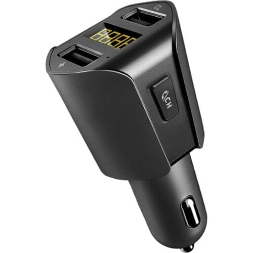 T23 Dual USB Car Charger Support USB TF Card Bluetooth LCD Hands-Free FM Transmitter MP3 Music Player + Phone Charger in Car