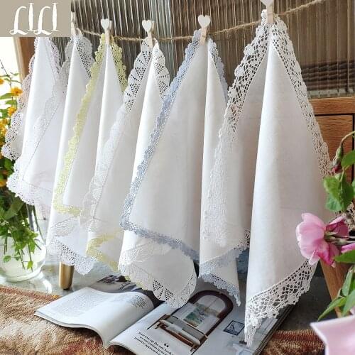 White 100% cotton high count hand-crocheted lace handkerchief