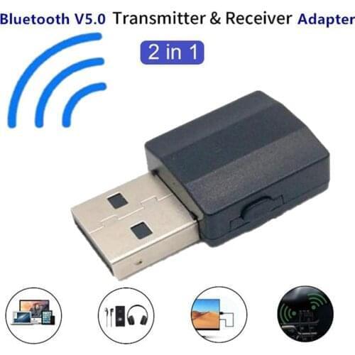 Mini Wireless Audio Bluetooth 5.0 Receiver Transmitter Bluetooth Computer Dongle 3.5mm Jack USB Music Adapter for TV PC Car Kit