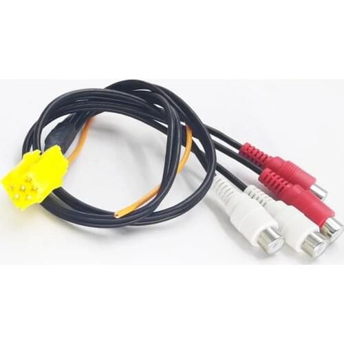 Bestolink MINI ISO 6Pin Connector Adapter Line Out 4 Chinch Kabel 4RCA Plug for VW Seat Skoda Audi Ford VDO