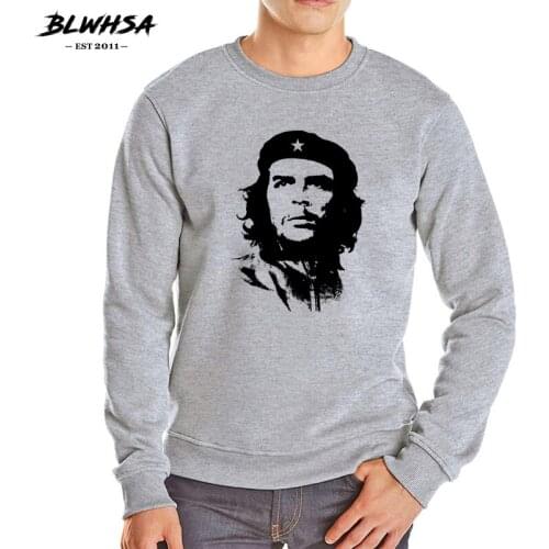 BLWHSA New Fashion Mens Hoodies Fleece Printed Che Guevara Man Hoody Keep Warm Sweatshirt Active Loose Men Wear Clothing