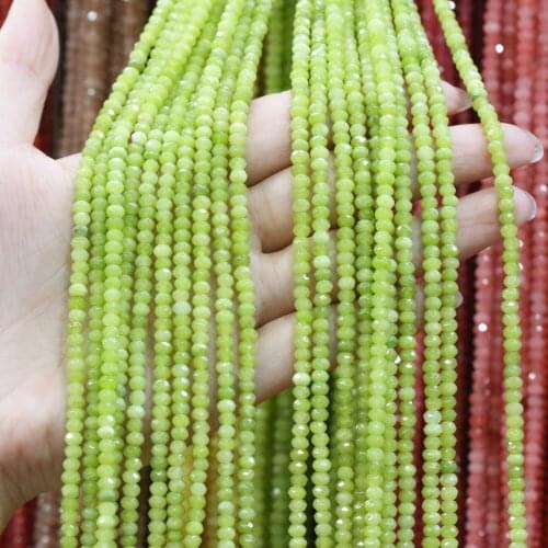 Natural Semi Precious Stone Beads For DIY Jewelry Making Necklaces Bracelets And Earrings Flat Faceted 2X4mm 38cm