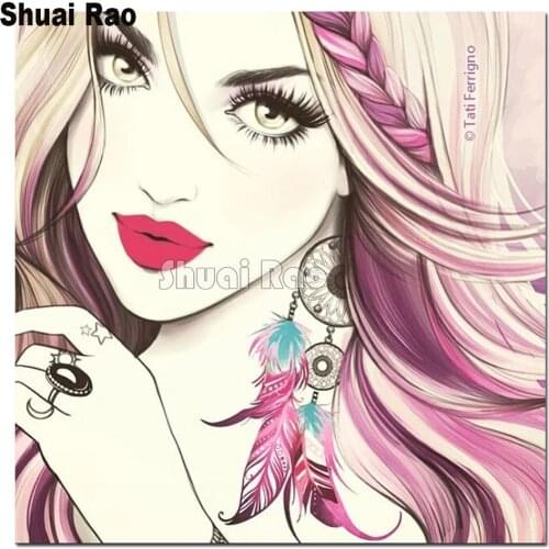 Girl with Tattoo diamond painting full square round 5 d diy diamond kits mosaic embroidery pattern Cross stitch set