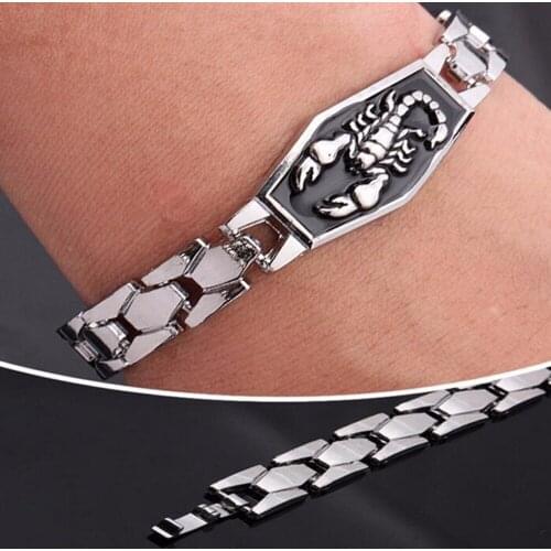 Men Stainless Steel Scorpion Motorcycle Chain Bangle Bracelet Wristband