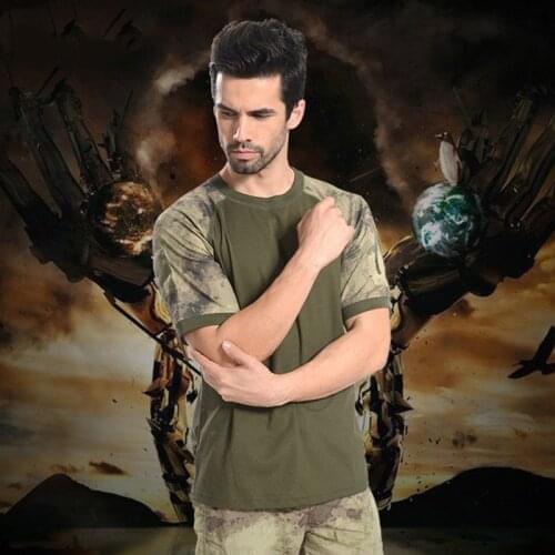 Hot Summer Tactical Rock Climbing T-Shirt Men Quick Dry Army Combat T-Shirt Casual Breathable Camouflage O Neck Military T-Shirt