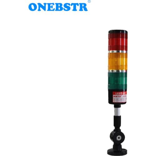HNTD 220V LED Indicator Warning Light Flash Signal Lamp TD55 3 Color Fold Type Often Bright Buzzer Pilot Light Free Shipping