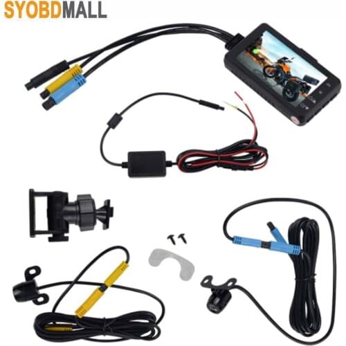 3inch LCD Motorcycle Driving Recorder Separated Waterproof Dual-lens DVR Electric Riding Camera HD 720P Car Dash Camera 12-24V