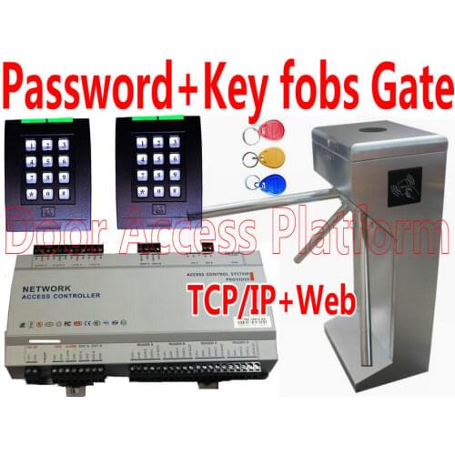 Keypad Password/Code Enter+Exit to Tripod Turnstile,Web Server Access Controller+Turnstile gate,Pedestrian passageway security