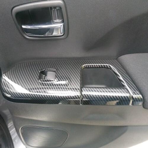 For Mitsubishi ASX 2013-2018 2019 2020 ABS Carbon Fiber Window Lift Button Switch Armrest Cover Trims Car Accessories Styling