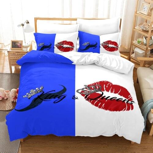 King Queen Lovers Bedding Set Single Twin Full Queen King Size Lover Oil Painting Bed Set Childrens Kid Bedroom Duvetcover 009