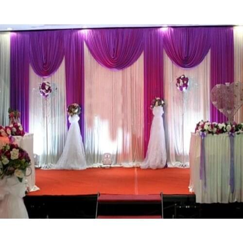 Hotsale elegant two layer wedding fabric backdrop , sequin backdrop , decorative backdrop wedding curtain