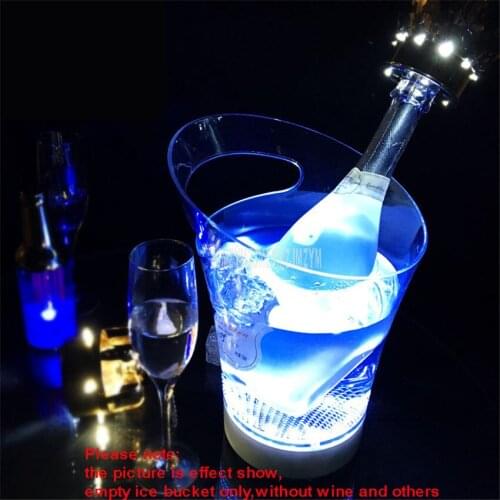 Mini Ice Bucket Barrel LED Light Charging Portable Oblique Mouth Wine Champagne Beer Barrel Supply For Night Club Bar KTV Hotel