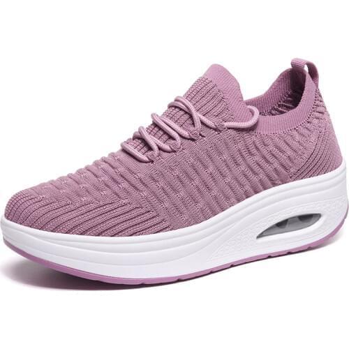 Fashion Breathable Mesh Women Shoes Wedges Heel Shoes Ladies Knitting Sock Sneakers Women Platform Casual Shoes