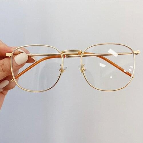 Fashion Anti Blue Light Glasses Frame Women Transparent Mental Spectacles Men Computer Eyesglasses Frames UV400