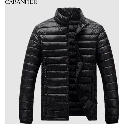 CARANFIER Brand Cotton Coats Men Winter Thick Collar Jacket Smart Casual Cotton Coat England Style Breathable Warm Male Jacket