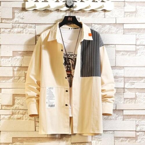 Mens Long Sleeve Punk Shirt Loose Japanese Streetwear Fashion 2021 HIP HOP Casual Shirts Plus Asian Size M-5XL