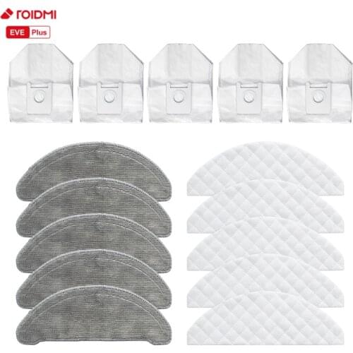 Disposable Wipes Dust Bags Recyclable Mops Cloths Parts Accessories for ROIDMI EVE Plus Robot Cleaner Sweeper