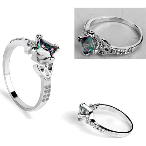 Luxurious Colorful CZ Rhinestone Engagement Rings for Women Wedding jewelry Fashion Accessories Finger Ring
