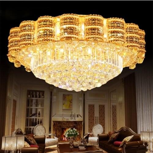 Luxury LED Crystal lamps Living Room Ceiling Light Atmosphere Living Room Lamp Crystal Light Round Lamps Lighting Large led