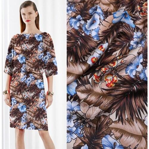 Customized Mulberry Silk Stretch Satin Fabric Summer Digital Printed Cheongsam Clothing Dress Silk Fabric