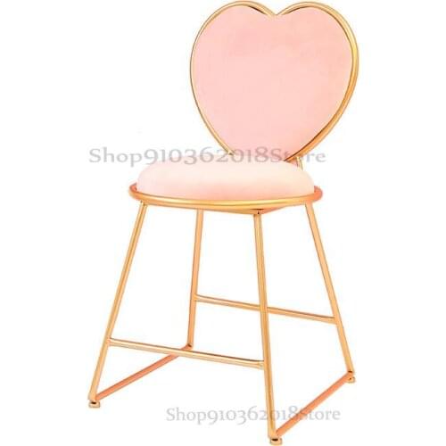 Modern Minimalist Bedroom Backrest Princess Nail Art Makeup Chair Ins Dressing Chair Net Red Girl Heart Dressing Table Stool