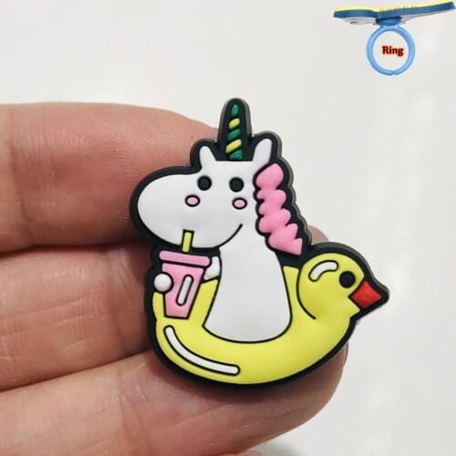1PCS PVC Cartoon Unicorn Kids Finger Decoration Accessories Adjustable Ring For Children Cute Trinkets Party Finger Ring