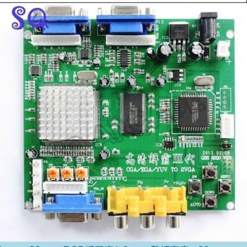 10pcs New RGB CGA EGA YUV to VGA HD Video Converter Board Moudle HD9800 GBS8200 Free Shipping