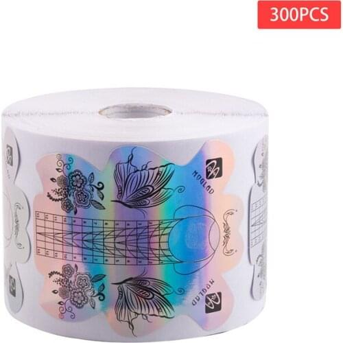 New 100pcs Nail Extension Forms Stickers Holder for Gel Acrylic Tips French Nail Builder Mold Extension Tools Laser Butterfly