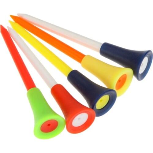100pcs Mix Colors 83mm Golf Tees Plastic Durable Rubber Cushion Top Golf Ball Holder Golf Accessories