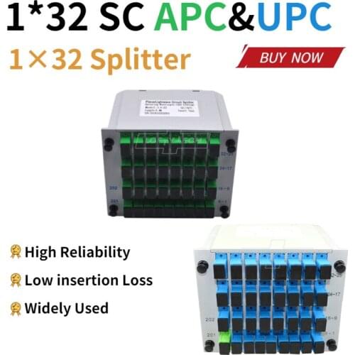 1x32 Splitter Box Cassette Card Inserting SC/UPC PLC splitter Module 1:32 32 Ports Fiber Optical PLC Splitter