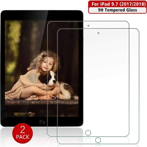 2PCS Tempered Glass Protective Film For iPad 9.7 Pro Screen Protector Apple iPad 2017 2018 5/6th Air1/2 Screen Film Protection