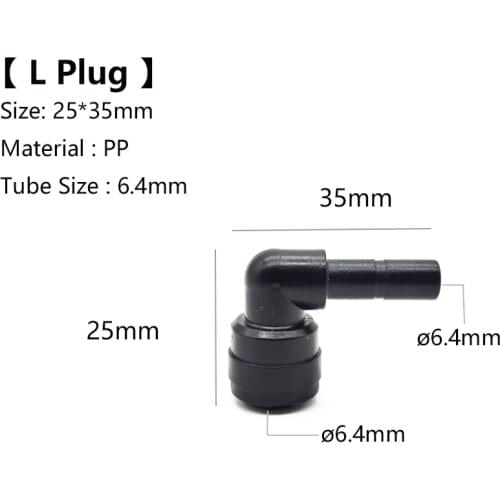 20 pcs 1/4"OD L plug for 6.4 mm Calbe Osmosis Aquarium Quick Fitting RO Water Elbow Connector Pipe Connector