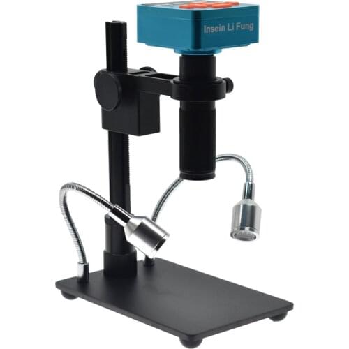 28MP 1080P 60FPS HDMI USB Industry Digital Video Microscope Camera+10X-200X Zoom C Mount Lens+Small Universal LED light Bracket