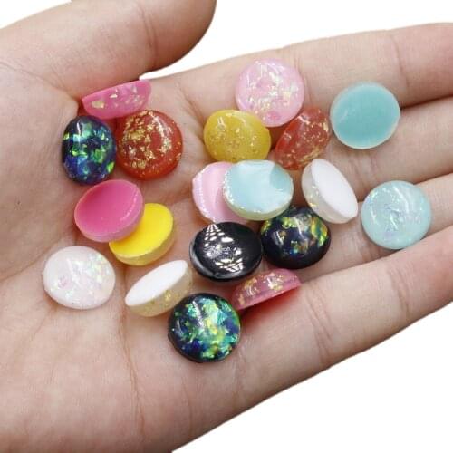 30Pcs 12mm Colored foil Resin Gem Dotted Cabochon Flat backs DIY Ring noodles Phone Shell Hairpin Earrings Scrapbook Accessories