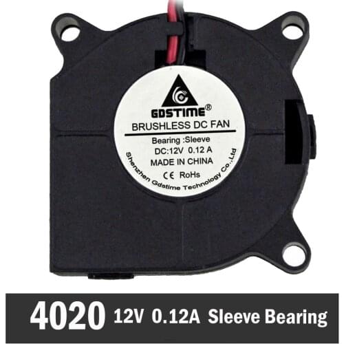50Pcs Gdstime Small Brushless DC Cooing Blower Fan 40mm x 20mm 4cm 12V 2Pin 4020